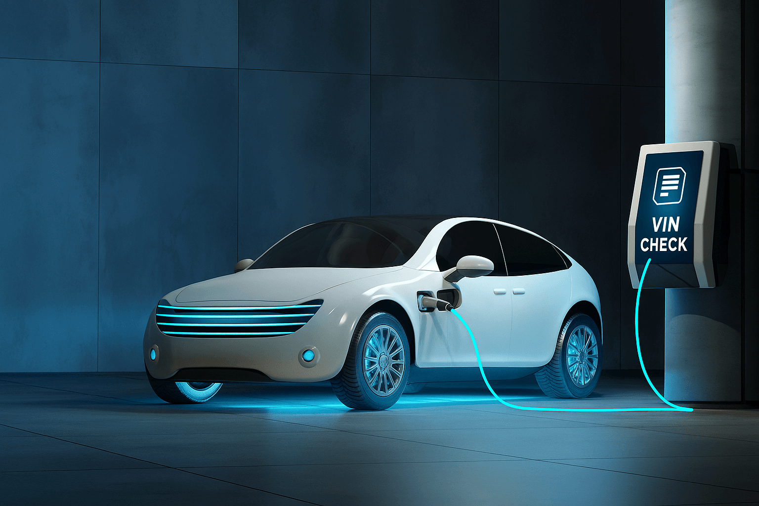 electric car VIN check concept